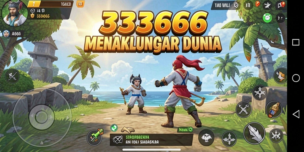 Tampilan menakjubkan dari gameplay strategi dalam 333666.
