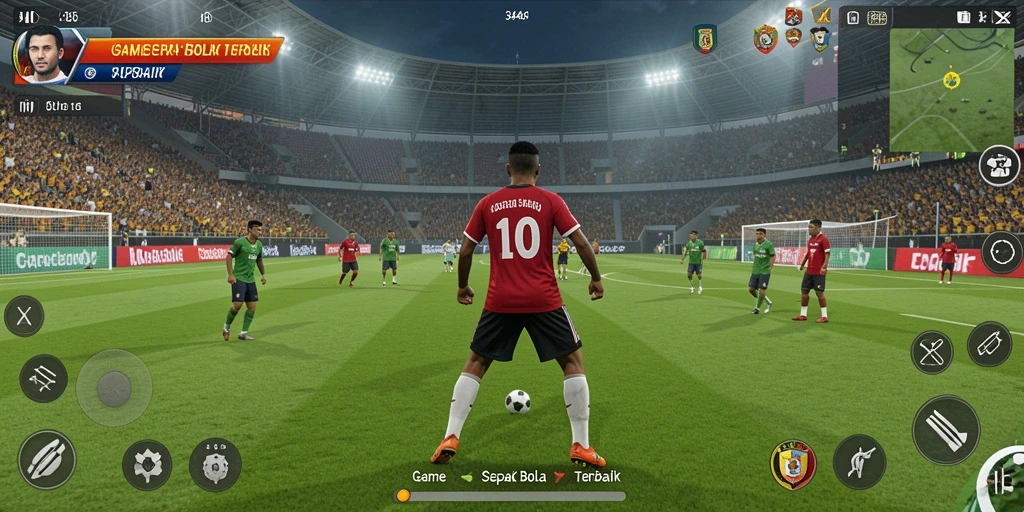 Tampilan aksi menarik dalam game sepak bola 3446.