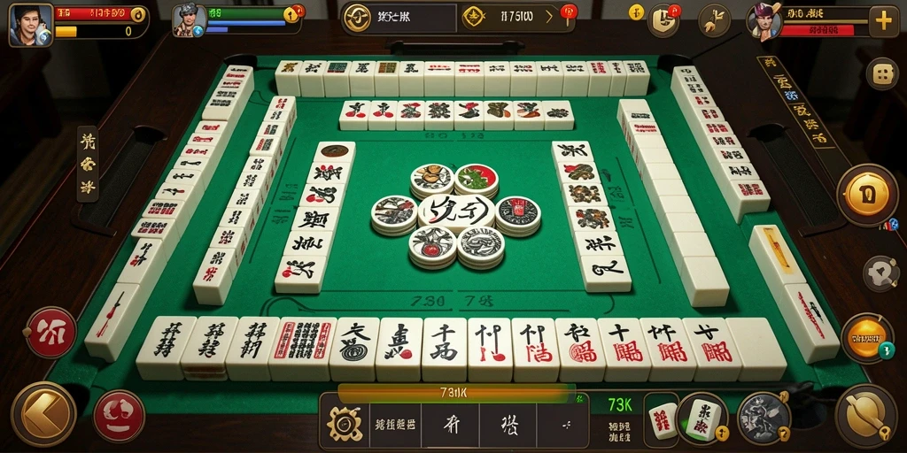 Tampilan screenshot 73K menampilkan gameplay Mahjong yang menyenangkan.