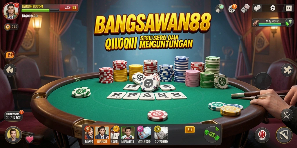 Tampilan menarik dari gameplay QiuQiu di BANGSAWAN88.