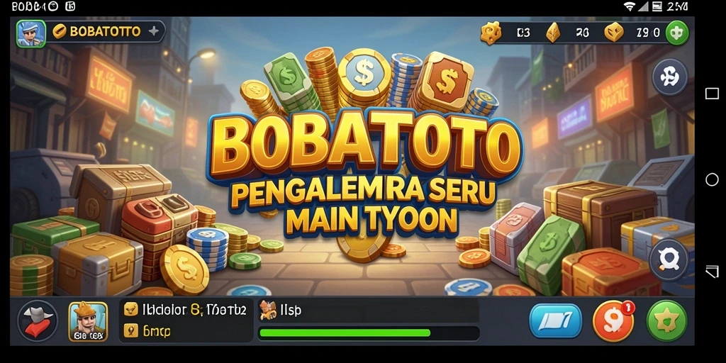 Tampilan gameplay seru BOBATOTO dengan berbagai pilihan bisnis.