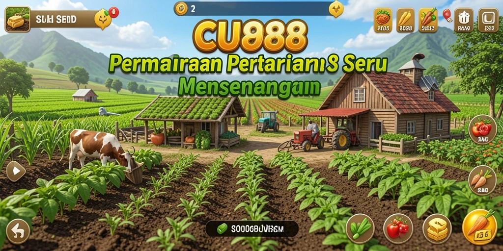 Tangkapan layar utama CU888 menunjukkan gameplay pertanian yang menarik.