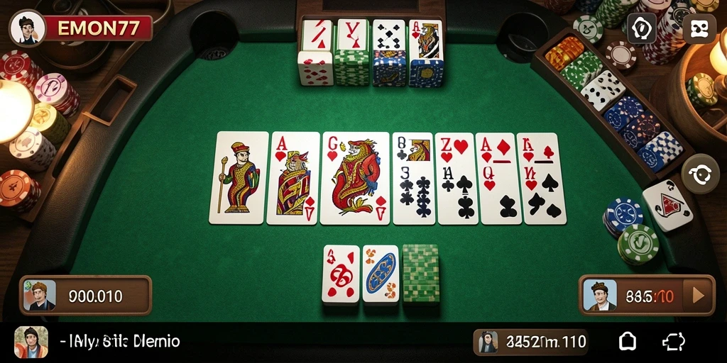 Tampilan gameplay memukau dalam permainan Domino EMON77.