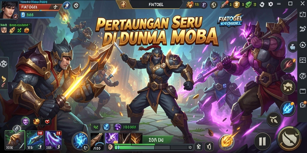 Tampilan seru gameplay MOBA di FIATOGEL.