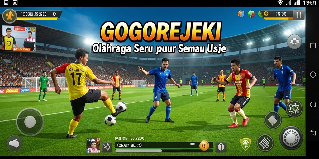 Tampilan gameplay <strong>GOGOREJEKI</strong> yang mendebarkan dan penuh aksi olahraga.