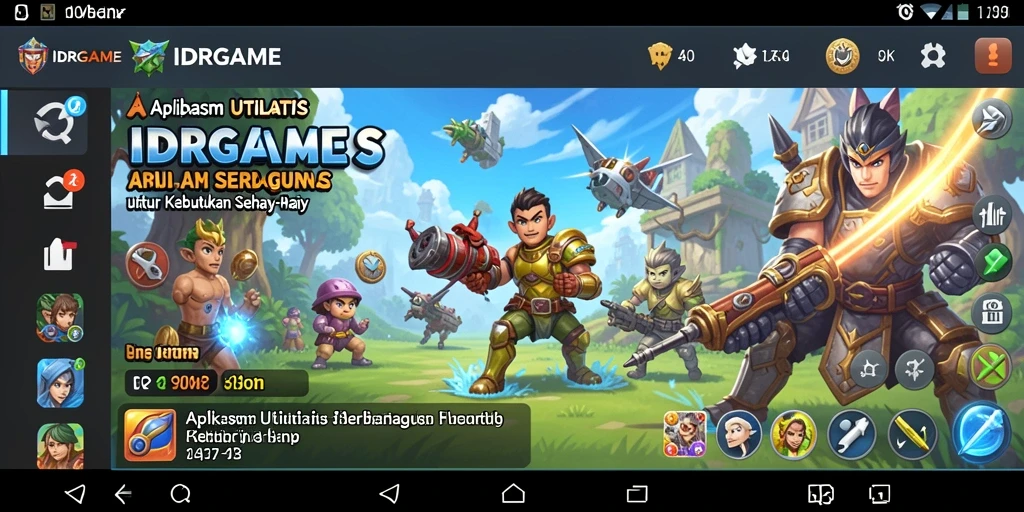 Tangkapan layar <strong>IDRGAME</strong> menampilkan fitur utama aplikasi utilitas.