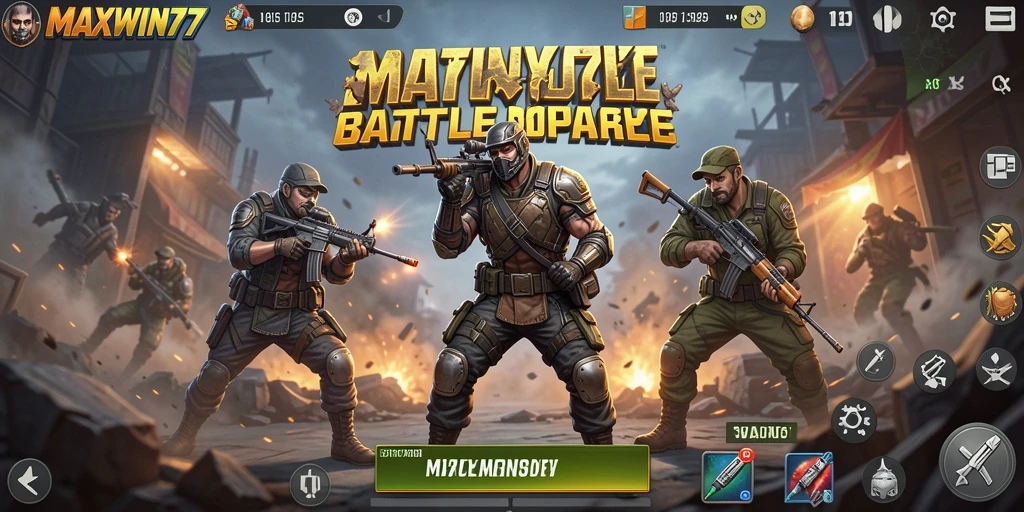 Tangkapan layar gameplay epik dari MAXWIN77 Battle Royale.