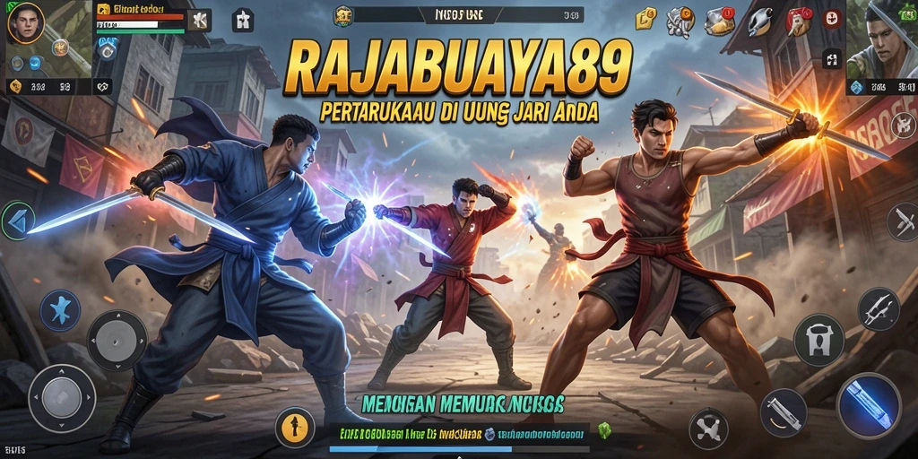 Screenshot gameplay <strong>RAJABUAYA89</strong> menampilkan pertarungan yang intens dan karakter yang mendebarkan.