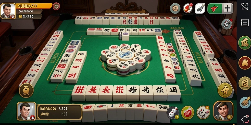 Tampilan gameplay Mahjong yang seru di SUNDA777.
