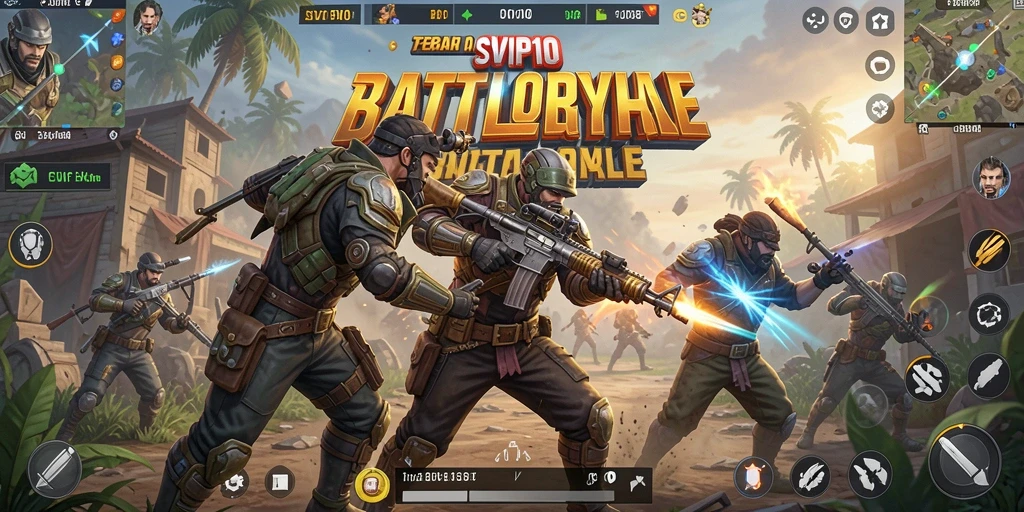 Tampilan seru gameplay SVIP10 dalam pertarungan Battle Royale.