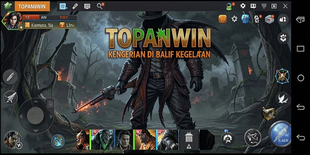Screenshot gameplay TOPANWIN menampilkan kegelapan dan ketegangan yang mendalam.
