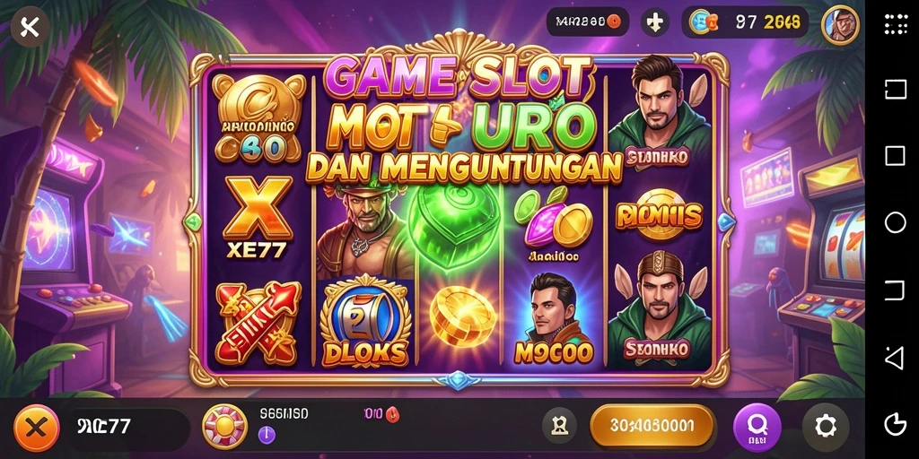 Tampilan gameplay XE77 menunjukkan mesin Slot yang menakjubkan.