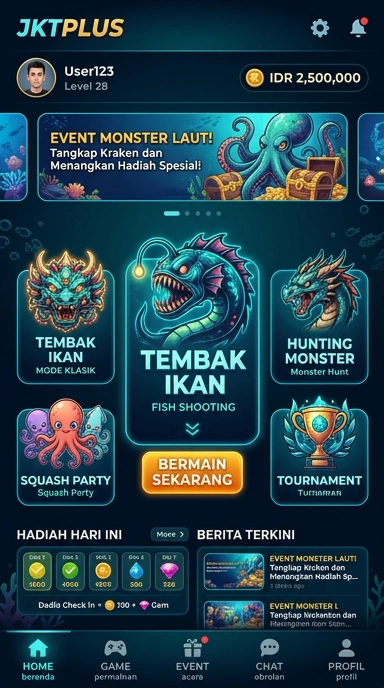 Tampilan utama aplikasi jktplus yang menarik dan mudah dinavigasi.